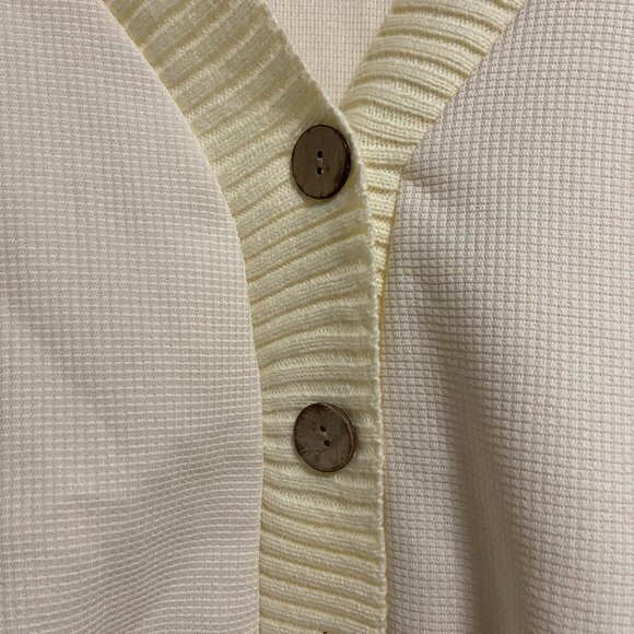 Two Piece Loungewear Set Cardigan & Pants in Cream Color Size M - Picture 4 of 12
